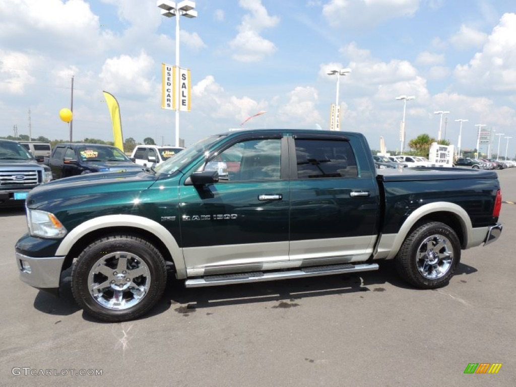 2011 Ram 1500 Laramie Crew Cab - Hunter Green Pearl / Dark Slate Gray/Russet Brown photo #5