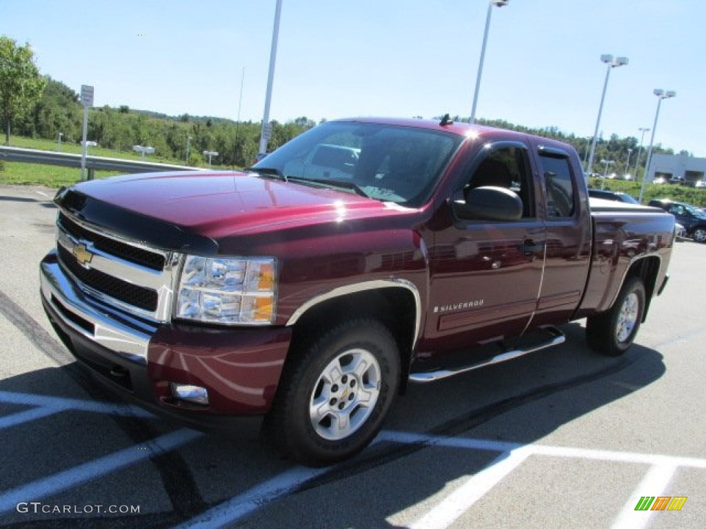 2009 Silverado 1500 LT Extended Cab 4x4 - Dark Cherry Red Metallic / Ebony photo #5