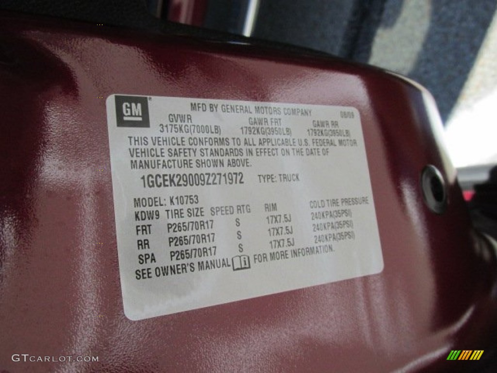 2009 Silverado 1500 LT Extended Cab 4x4 - Dark Cherry Red Metallic / Ebony photo #25