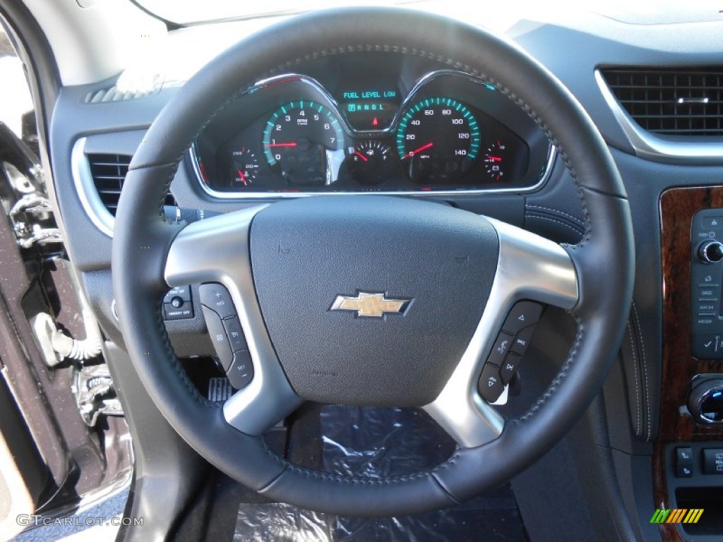 2014 Chevrolet Traverse LT AWD Ebony Steering Wheel Photo #85831783