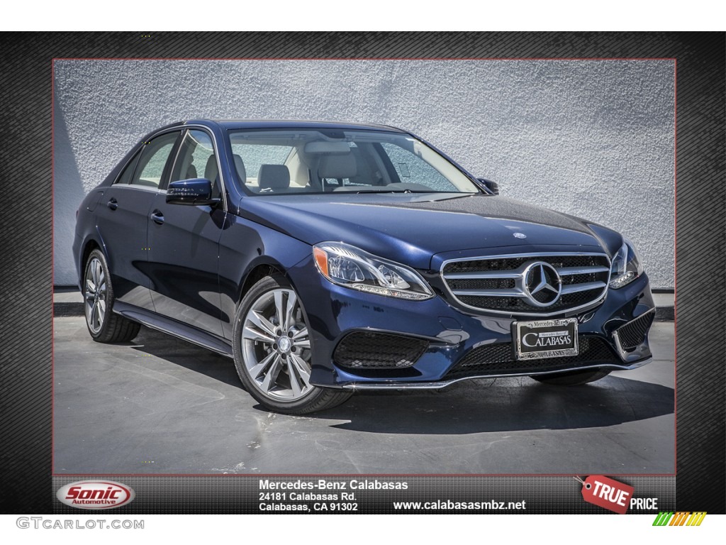 2014 E 350 Sport Sedan - Lunar Blue Metallic / Silk Beige/Espresso Brown photo #1
