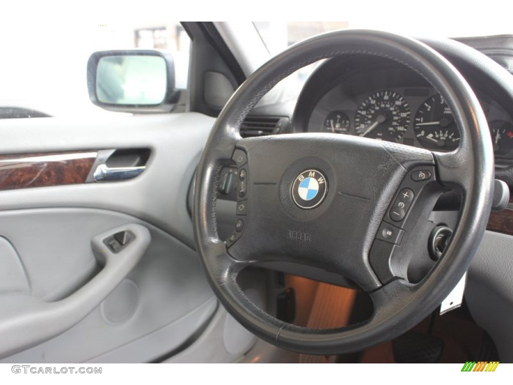 2002 BMW 3 Series 325i Sedan Grey Steering Wheel Photo #85839058