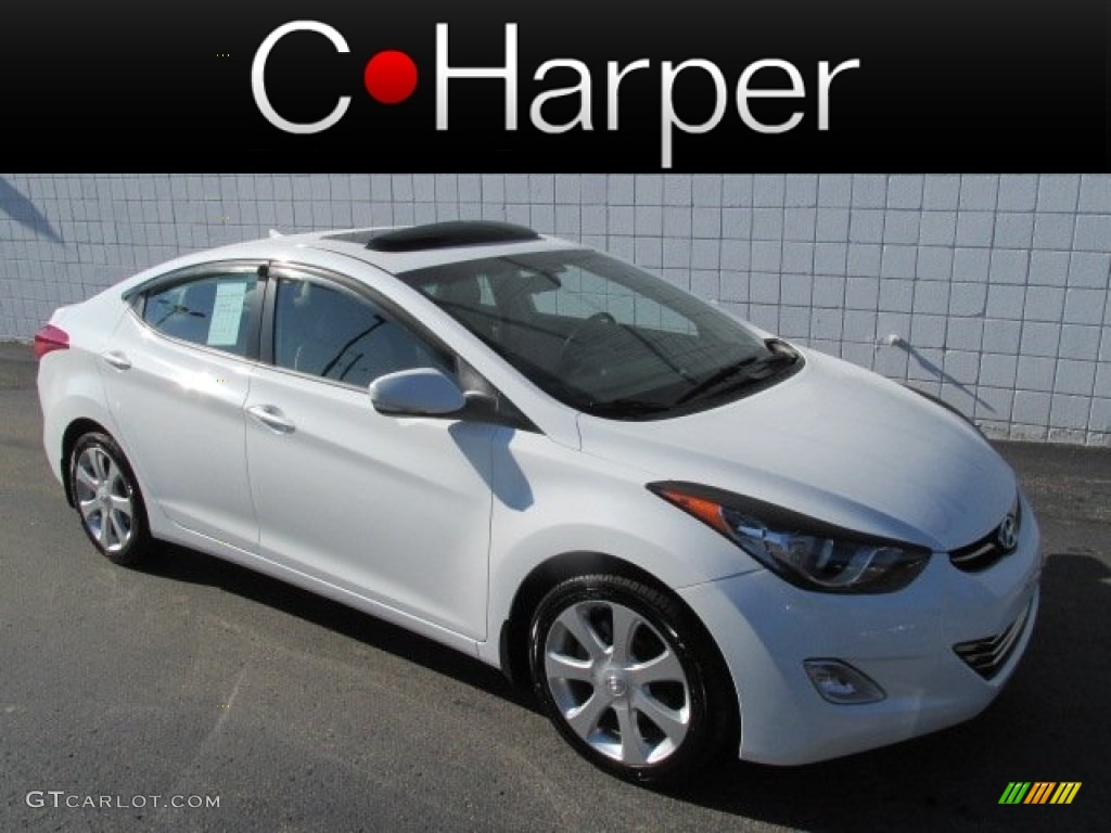 2011 Elantra Limited - Pearl White / Beige photo #1