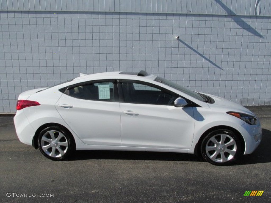 2011 Elantra Limited - Pearl White / Beige photo #2