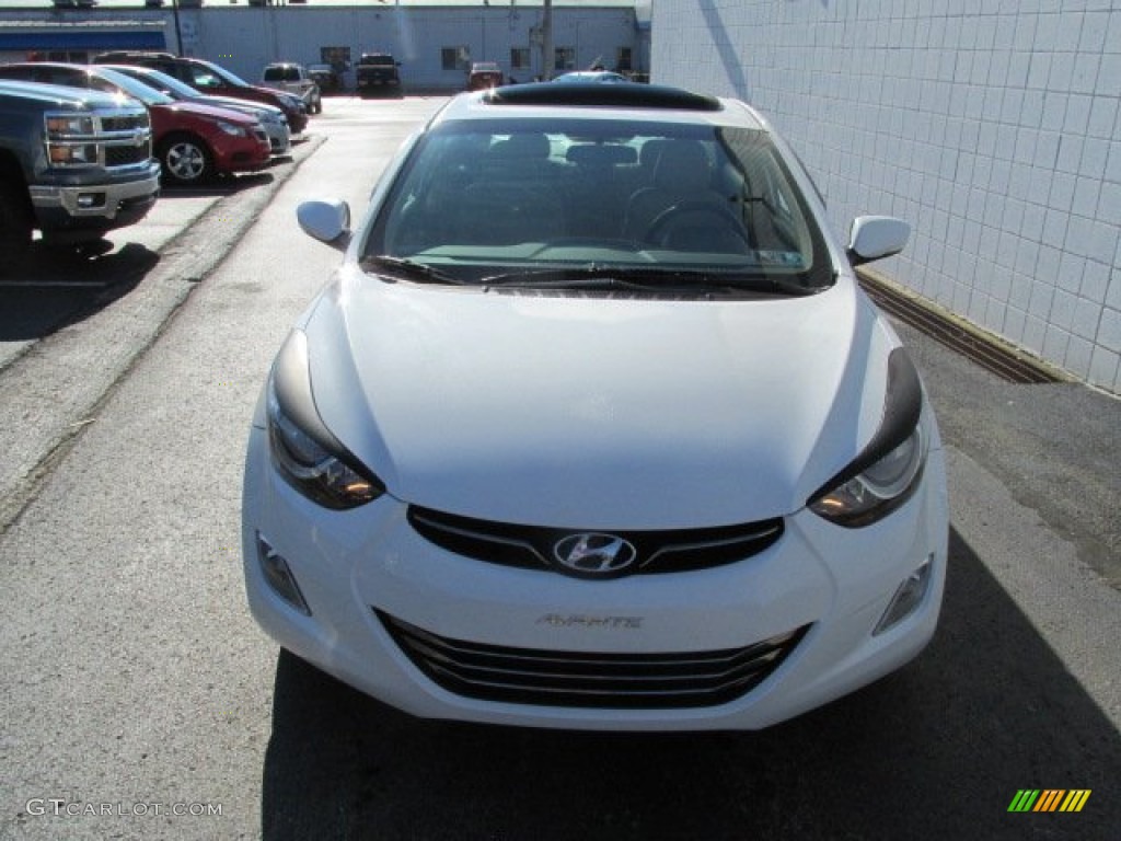 2011 Elantra Limited - Pearl White / Beige photo #5