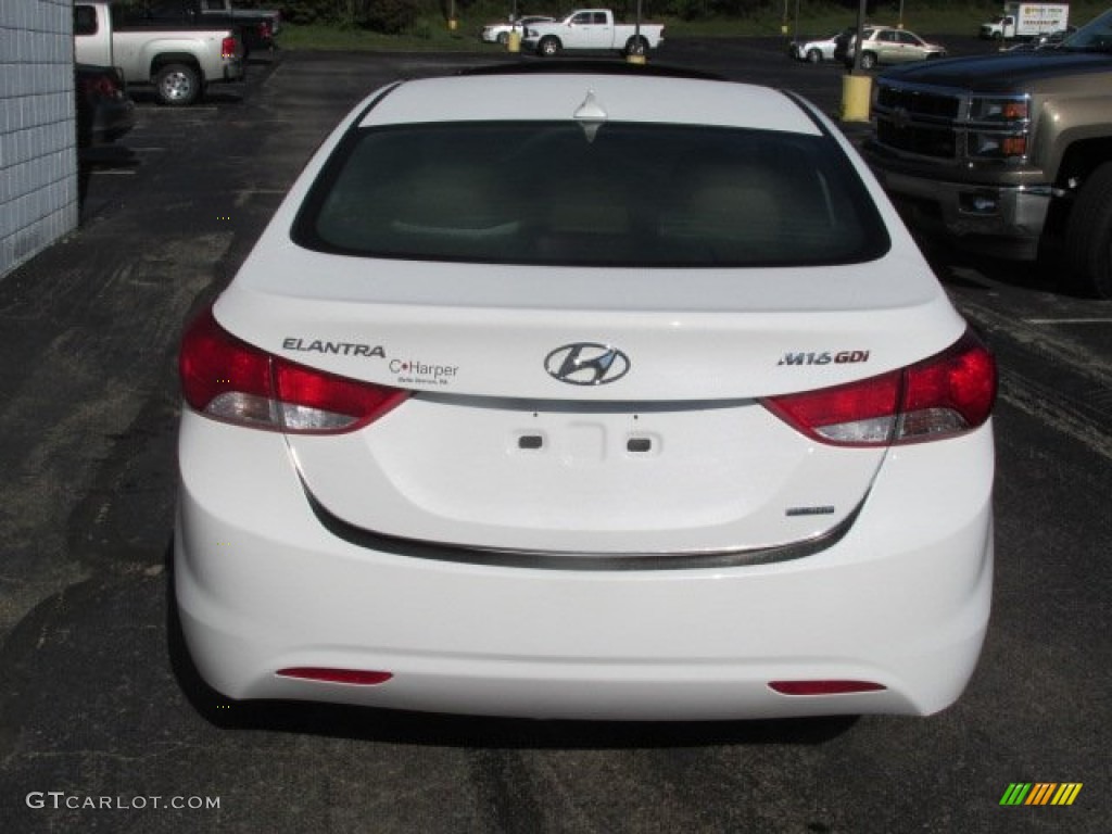2011 Elantra Limited - Pearl White / Beige photo #8
