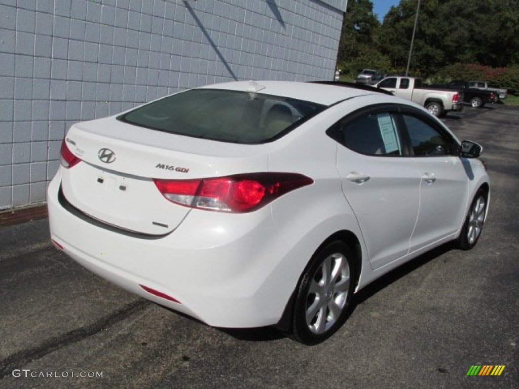 2011 Elantra Limited - Pearl White / Beige photo #9