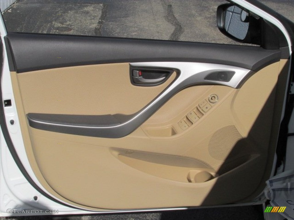 2011 Elantra Limited - Pearl White / Beige photo #11