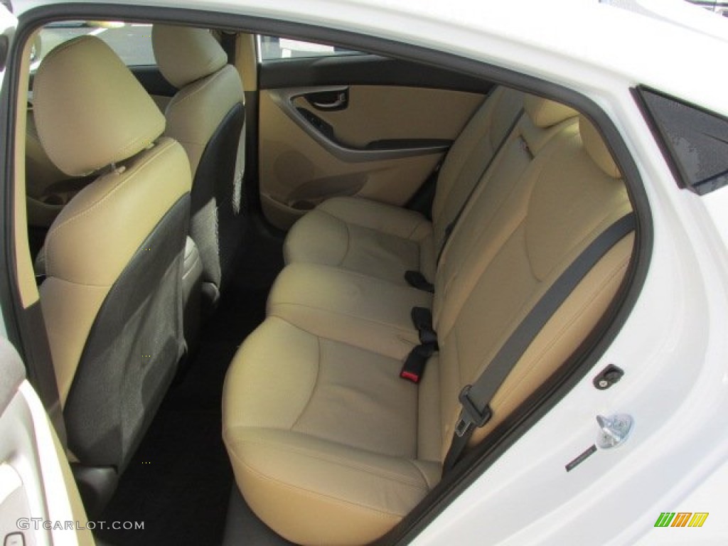 2011 Elantra Limited - Pearl White / Beige photo #20