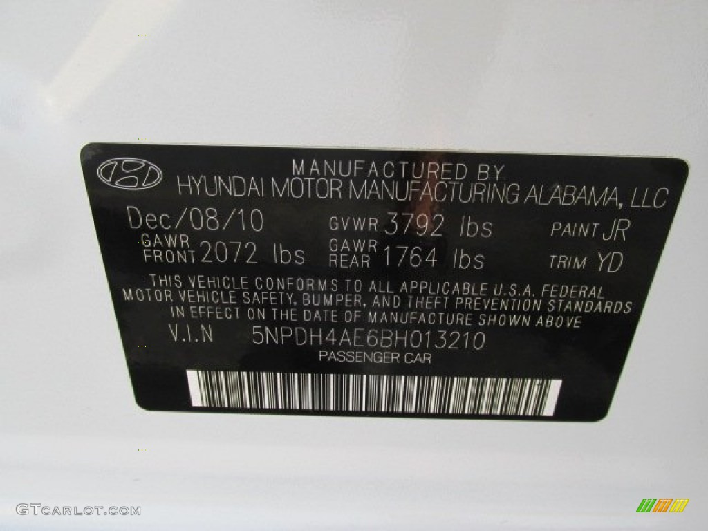 2011 Elantra Limited - Pearl White / Beige photo #24