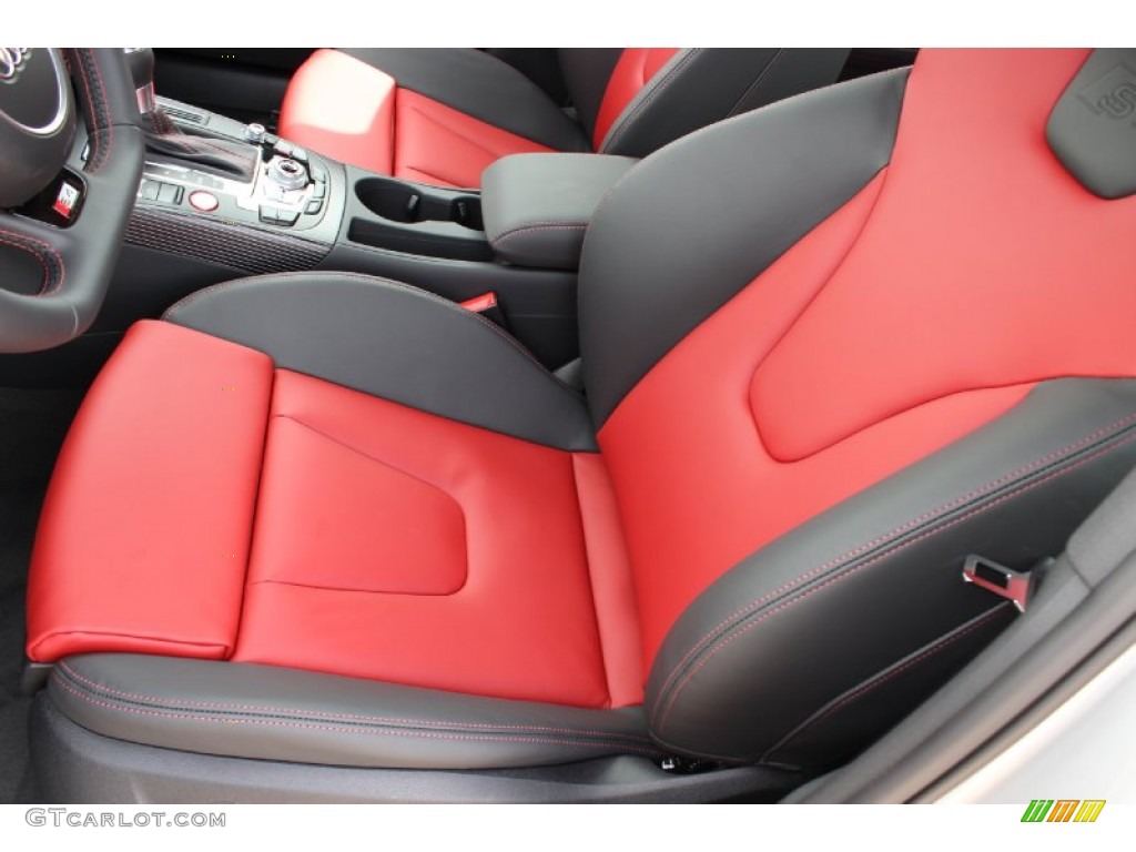 Black/Magma Red Interior 2014 Audi S4 Premium plus 3.0 TFSI quattro Photo #85847953