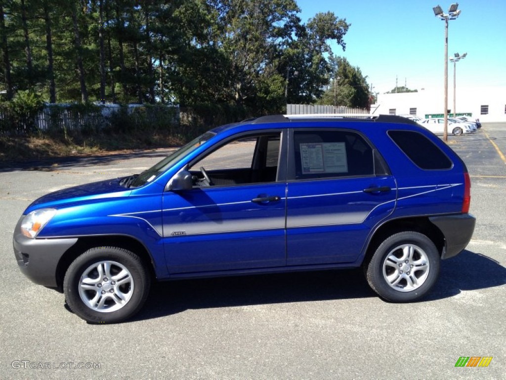 2008 Sportage LX V6 4x4 - Smart Blue Metallic / Black photo #4