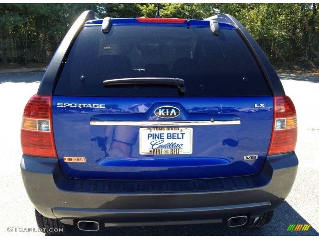 2008 Sportage LX V6 4x4 - Smart Blue Metallic / Black photo #6