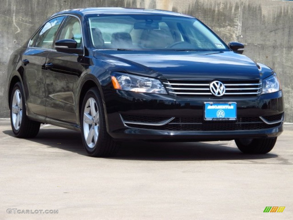 2014 Passat 2.5L SE - Black / Cornsilk Beige photo #1