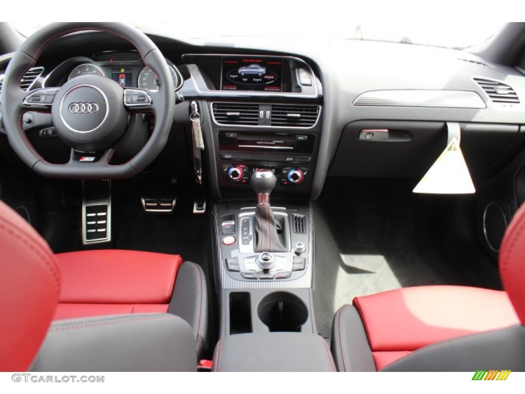 2014 Audi S4 Premium plus 3.0 TFSI quattro Black/Magma Red Dashboard Photo #85848302