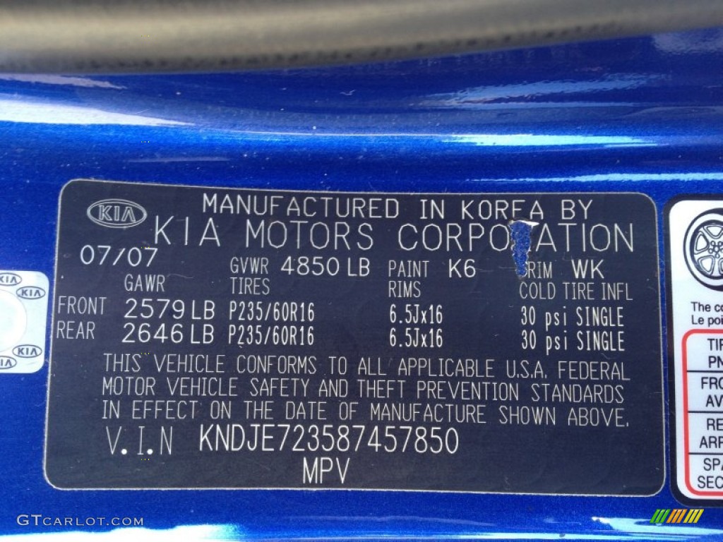 2008 Sportage LX V6 4x4 - Smart Blue Metallic / Black photo #12