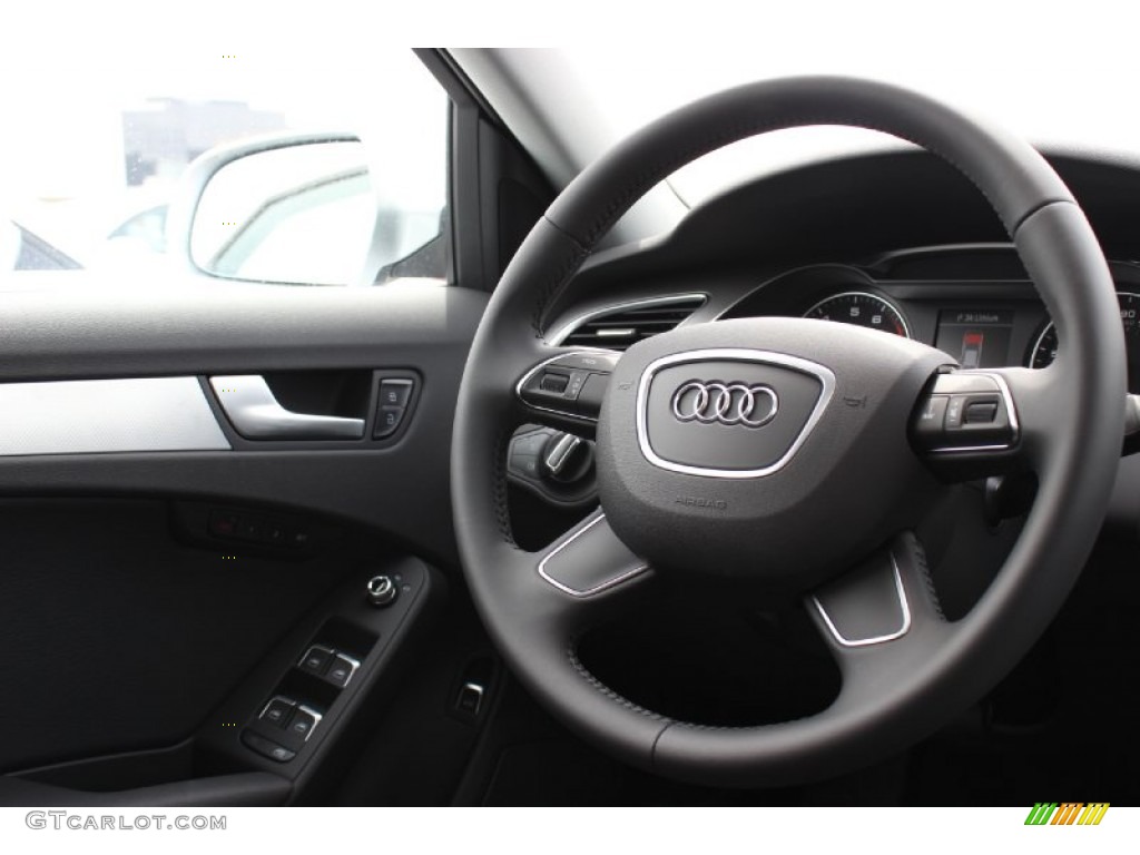 2014 Audi A4 2.0T Sedan Black Steering Wheel Photo #85849549