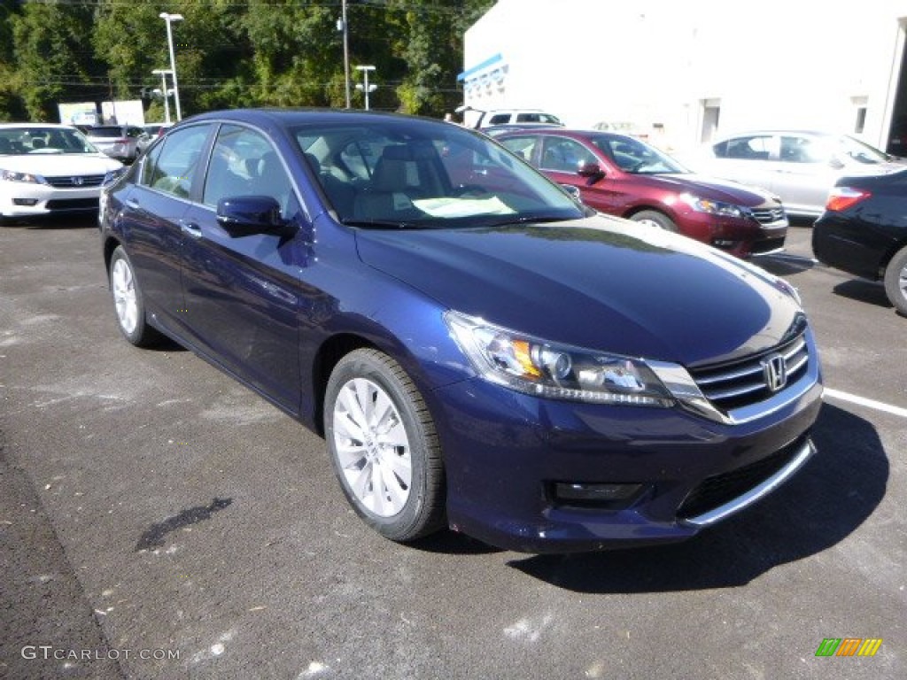 2014 Accord EX-L Sedan - Obsidian Blue Pearl / Gray photo #1