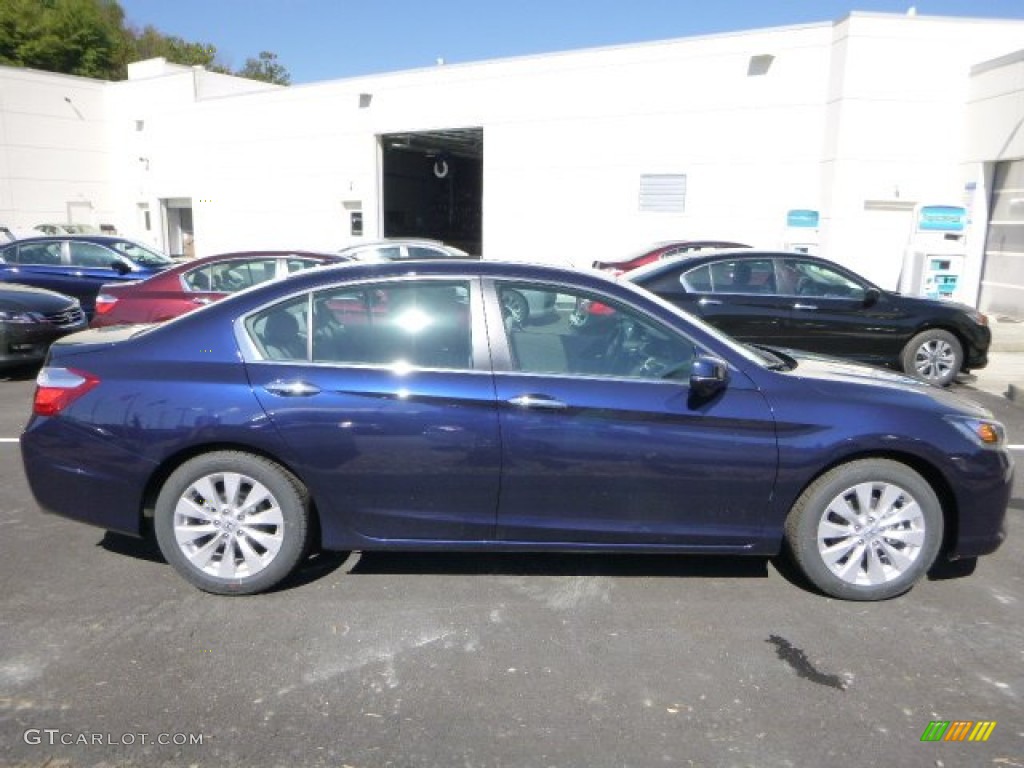 2014 Accord EX-L Sedan - Obsidian Blue Pearl / Gray photo #2