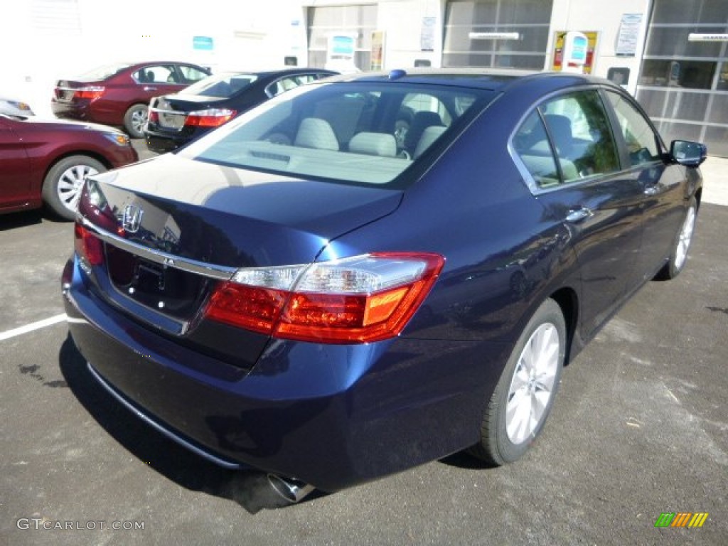 2014 Accord EX-L Sedan - Obsidian Blue Pearl / Gray photo #3