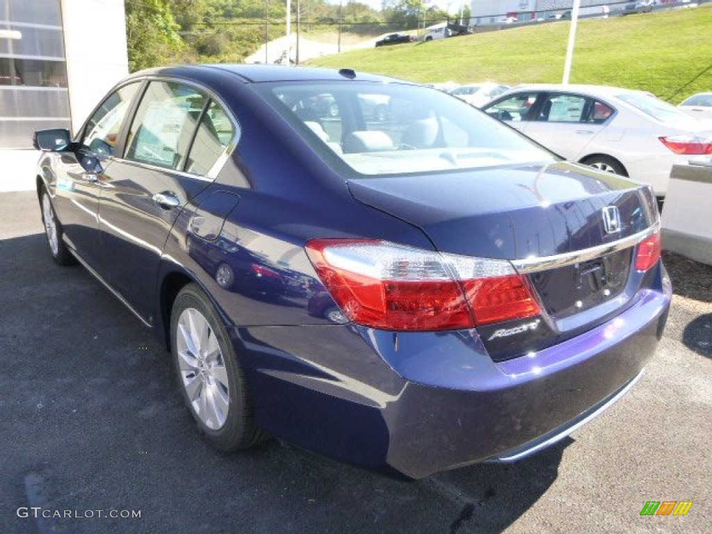 2014 Accord EX-L Sedan - Obsidian Blue Pearl / Gray photo #5