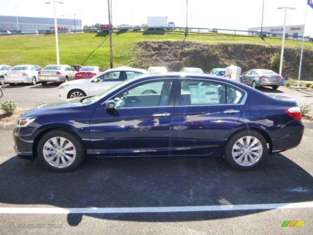 2014 Accord EX-L Sedan - Obsidian Blue Pearl / Gray photo #6