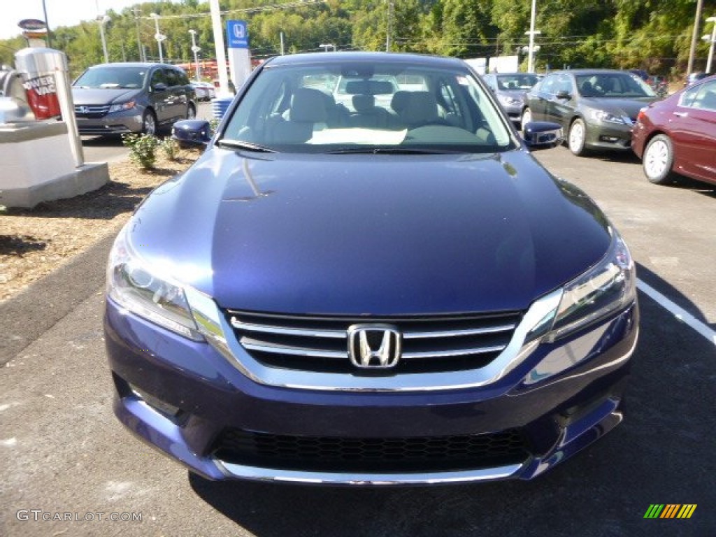2014 Accord EX-L Sedan - Obsidian Blue Pearl / Gray photo #8