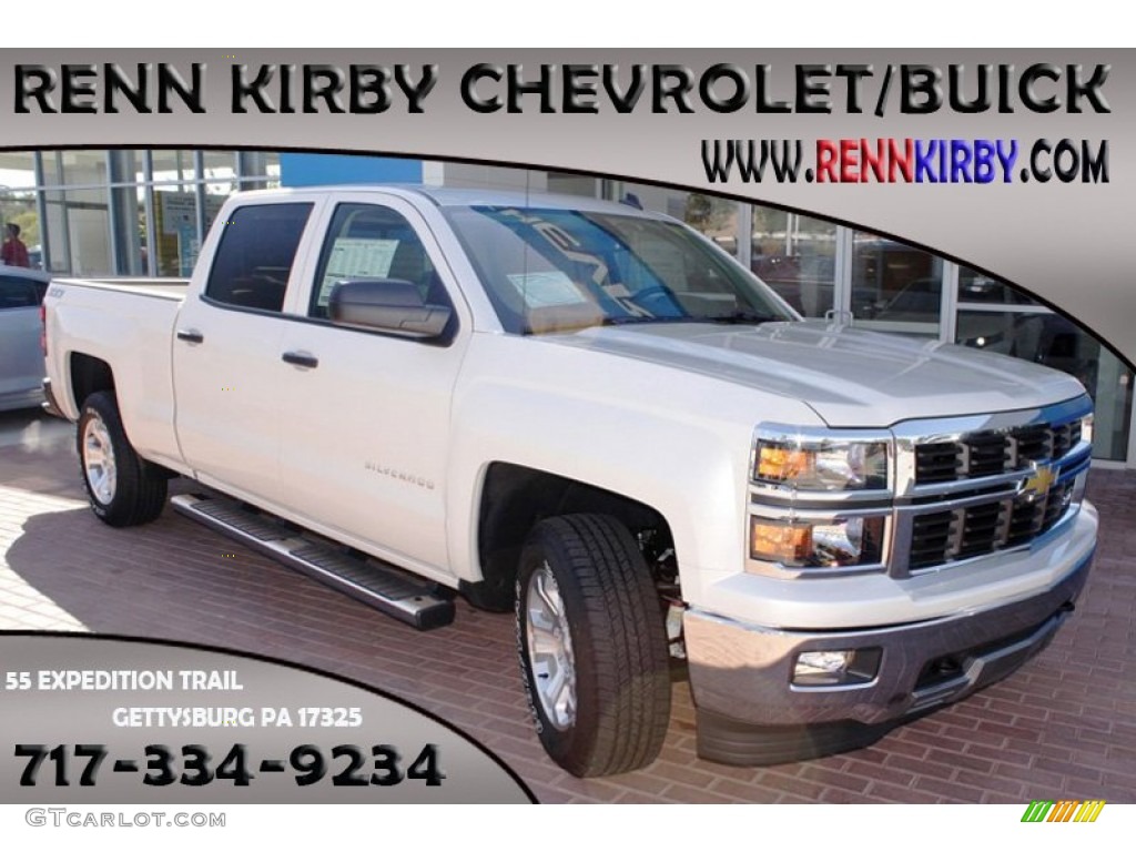 2014 Silverado 1500 LT Z71 Crew Cab 4x4 - White Diamond Tricoat / Cocoa/Dune photo #1