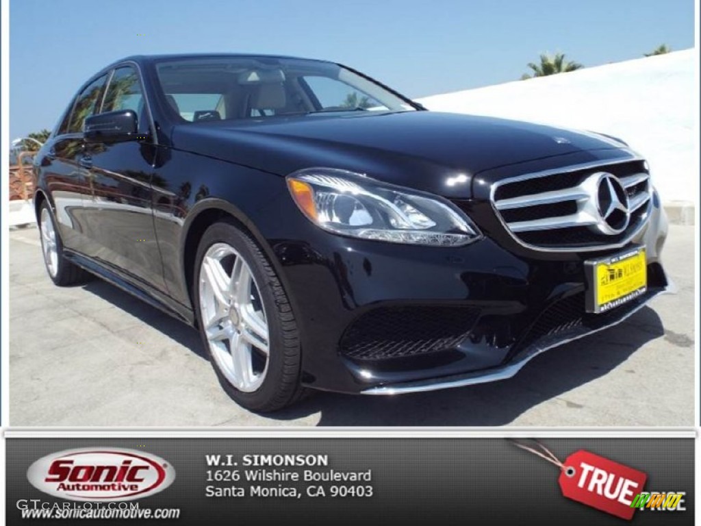 2014 E 350 Sport Sedan - Black / Silk Beige/Espresso Brown photo #1