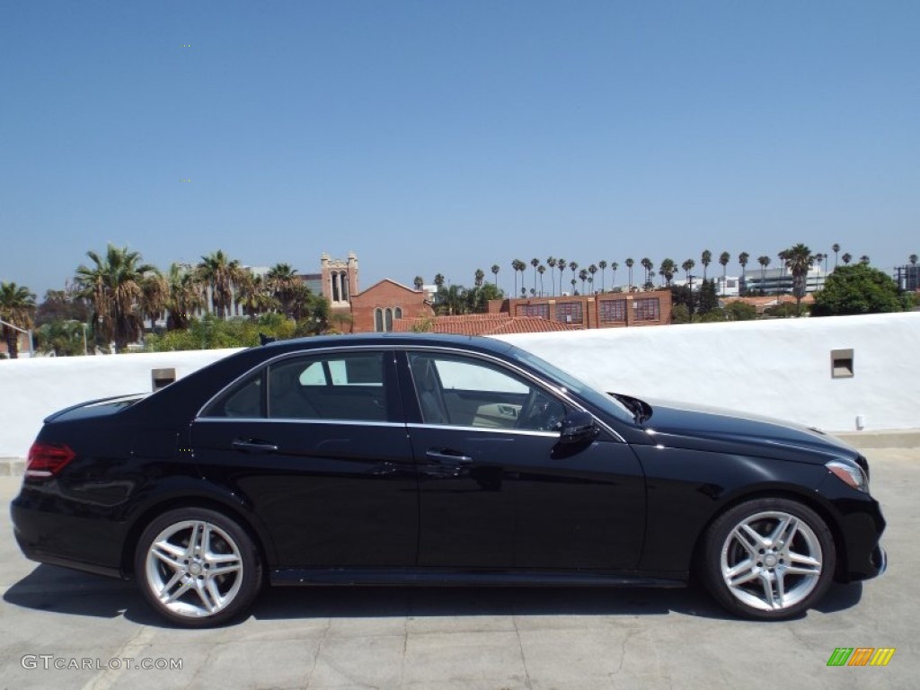 2014 E 350 Sport Sedan - Black / Silk Beige/Espresso Brown photo #3