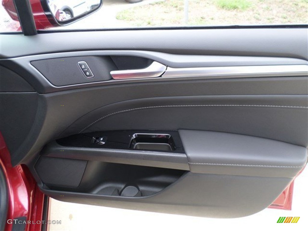2014 Ford Fusion Energi Titanium Charcoal Black Door Panel Photo #85857832