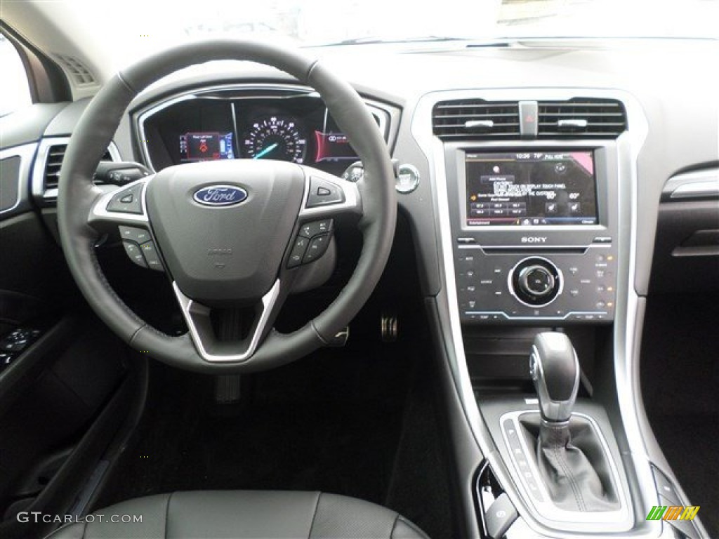 2014 Ford Fusion Energi Titanium Charcoal Black Dashboard Photo #85858012