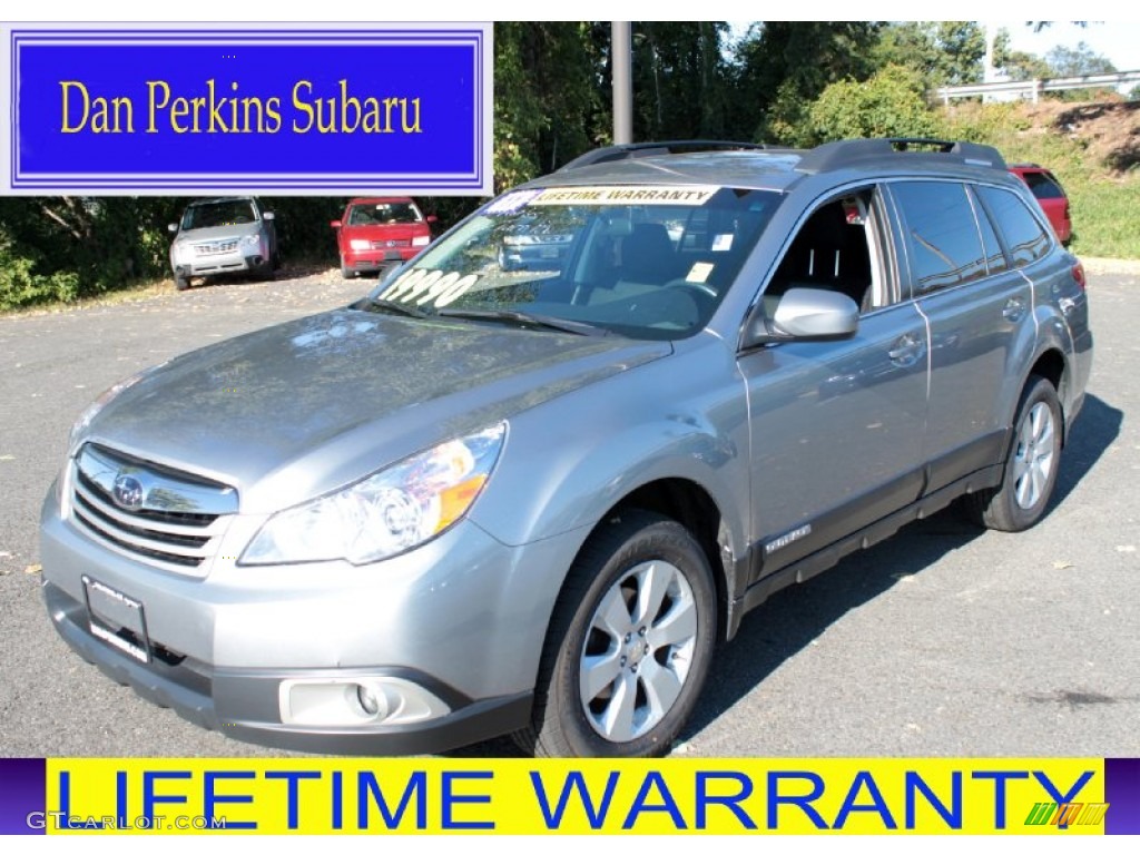 2011 Outback 2.5i Premium Wagon - Steel Silver Metallic / Off Black photo #1