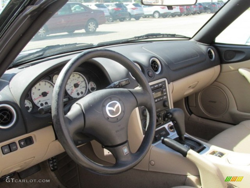 2003 Mazda MX-5 Miata LS Roadster Parchment Dashboard Photo #85859095