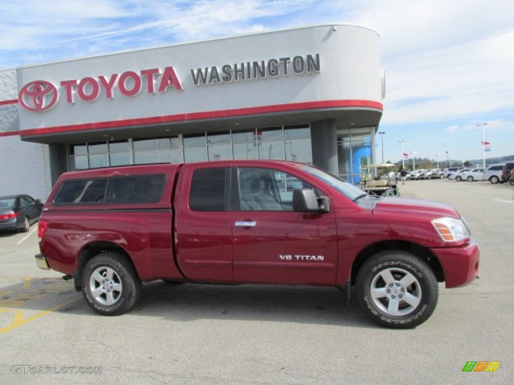 2007 Titan SE King Cab 4x4 - Red Brawn / Steel Gray photo #2