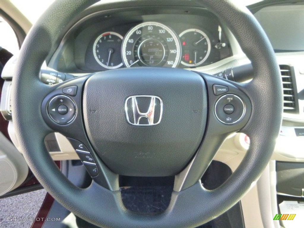2014 Honda Accord EX Sedan Ivory Steering Wheel Photo #85862917