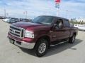 2005 Dark Toreador Red Metallic Ford F250 Super Duty XLT Crew Cab 4x4  photo #6