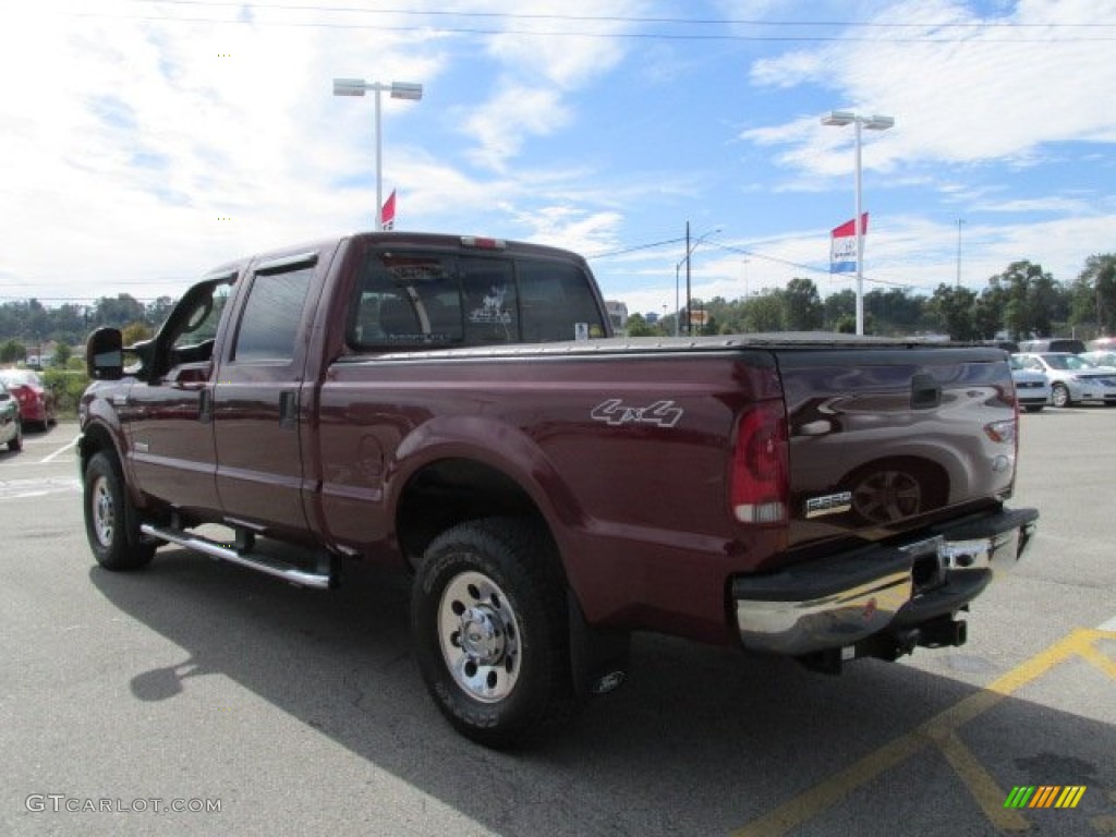 2005 F250 Super Duty XLT Crew Cab 4x4 - Dark Toreador Red Metallic / Medium Flint photo #8