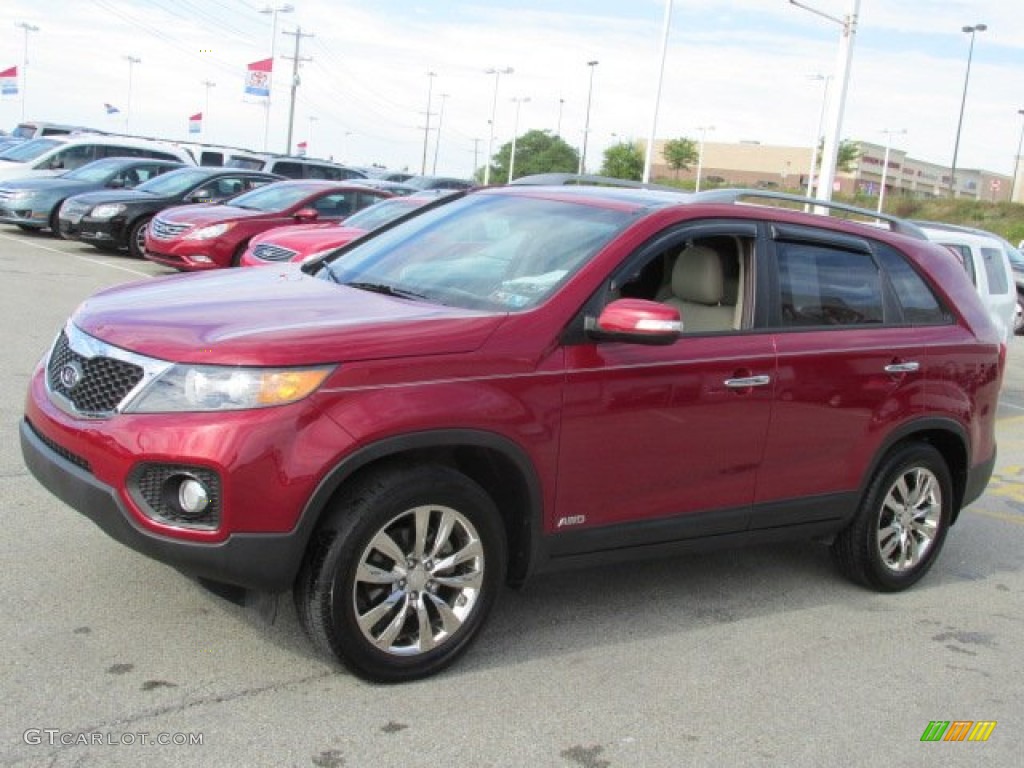 Spicy Red 2011 Kia Sorento EX V6 AWD Exterior Photo #85864702