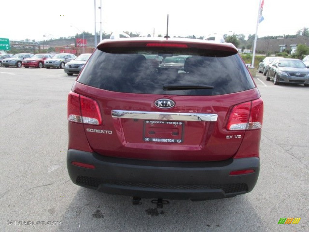 2011 Sorento EX V6 AWD - Spicy Red / Beige photo #7