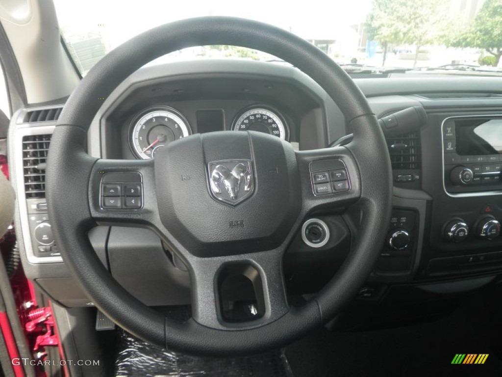 2014 Ram 1500 Express Quad Cab 4x4 Black/Diesel Gray Steering Wheel Photo #85864801