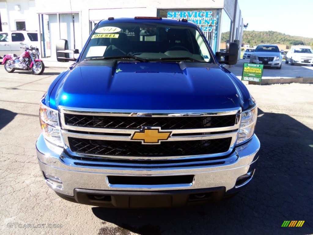 2014 Silverado 2500HD LT Crew Cab 4x4 - Blue Topaz Metallic / Ebony photo #3