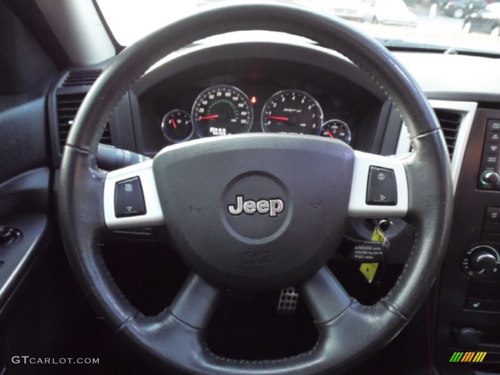 2008 Jeep Grand Cherokee SRT8 4x4 Dark Slate Gray Steering Wheel Photo #85867561