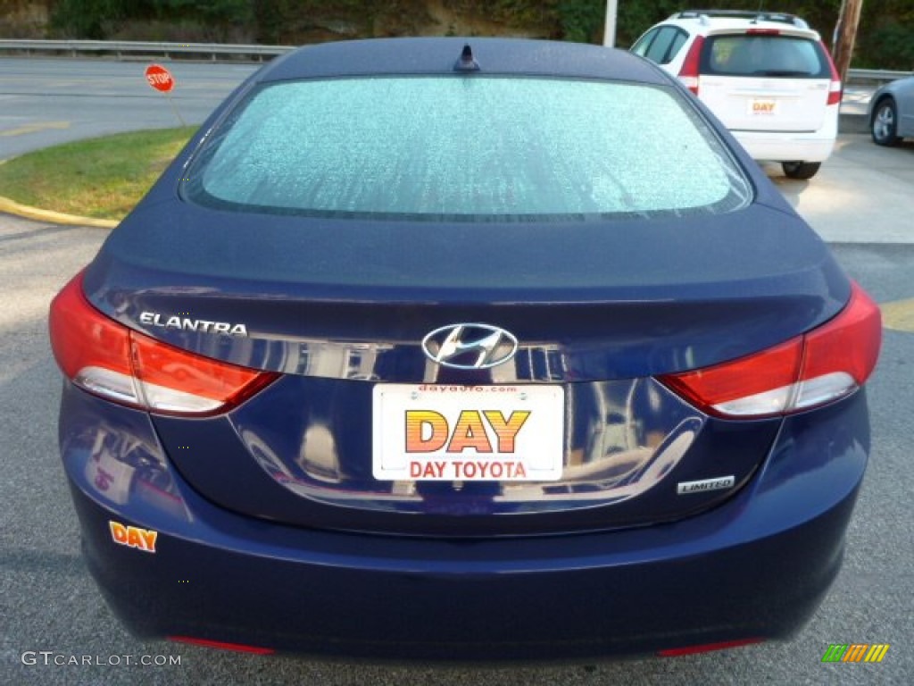 2012 Elantra Limited - Indigo Night Blue / Gray photo #4