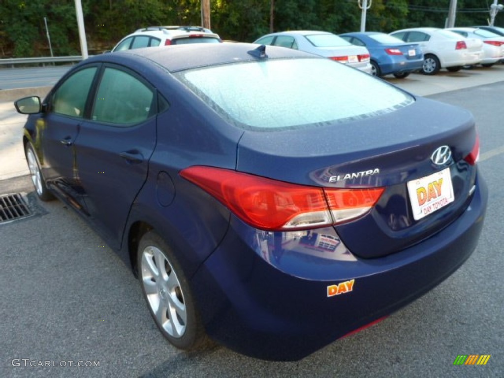 2012 Elantra Limited - Indigo Night Blue / Gray photo #5