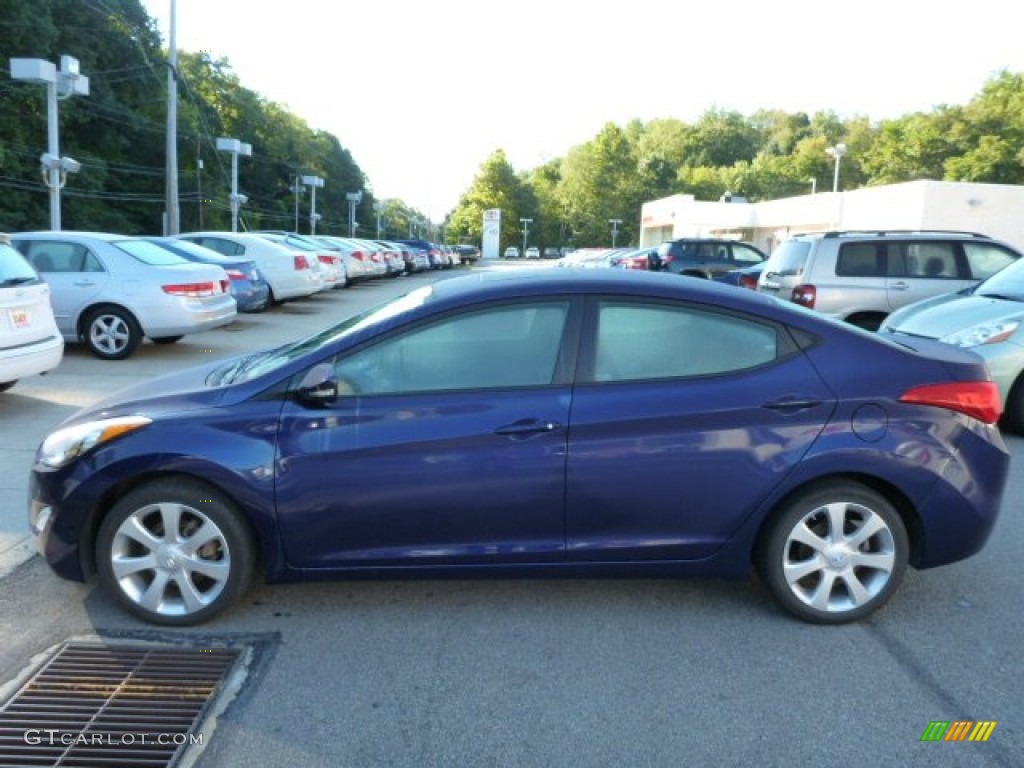 2012 Elantra Limited - Indigo Night Blue / Gray photo #6