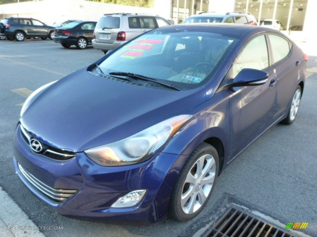 2012 Elantra Limited - Indigo Night Blue / Gray photo #7