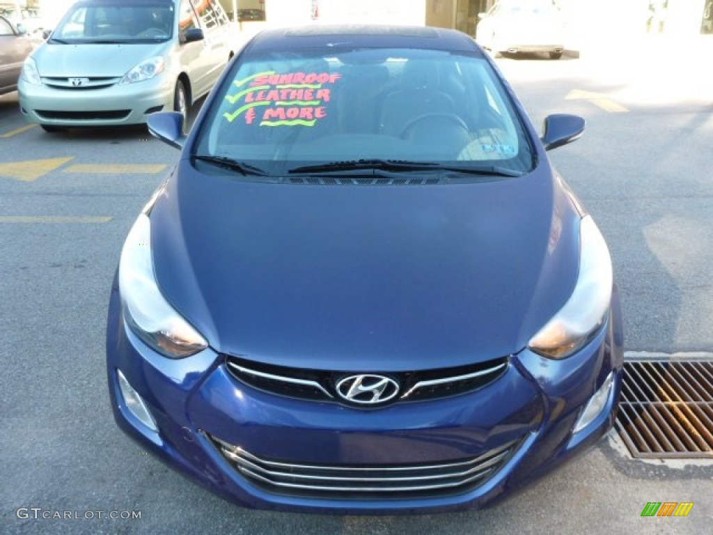 2012 Elantra Limited - Indigo Night Blue / Gray photo #8