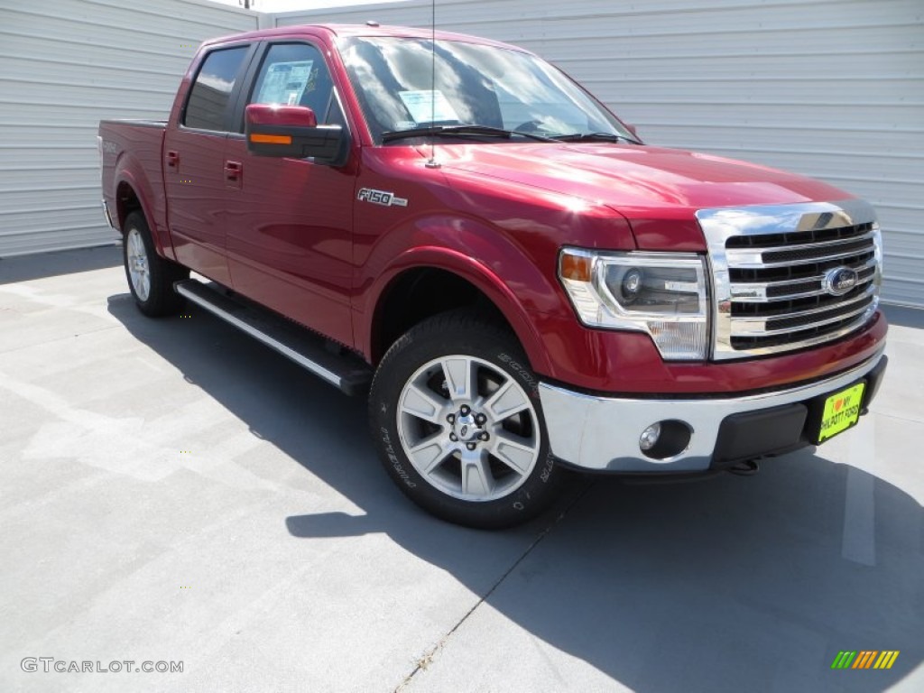 2013 F150 Lariat SuperCrew 4x4 - Ruby Red Metallic / Black photo #1