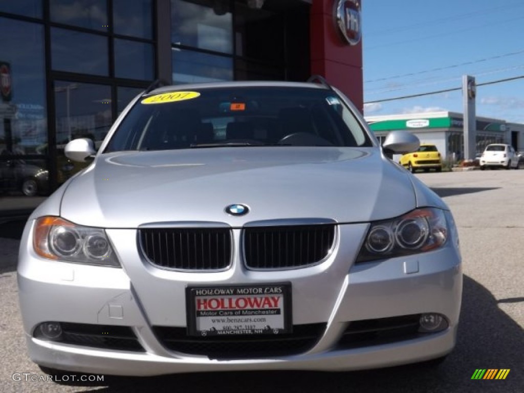 2007 3 Series 328xi Wagon - Titanium Silver Metallic / Black photo #2